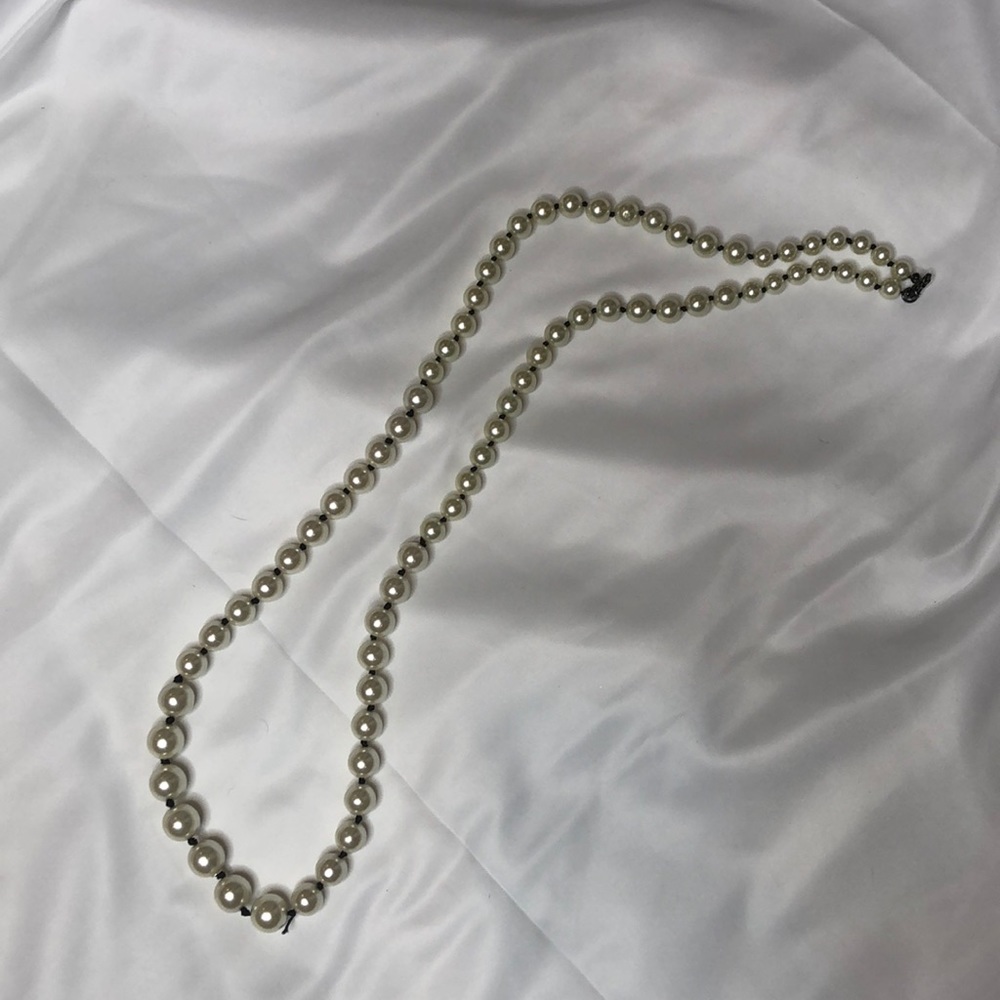 Long Faux Pearl Necklace